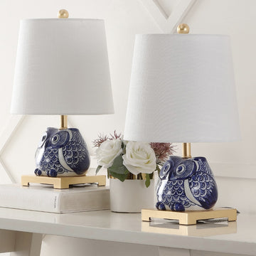 Justina 16" Ceramic Mini LED Table Lamp - JONATHAN Y